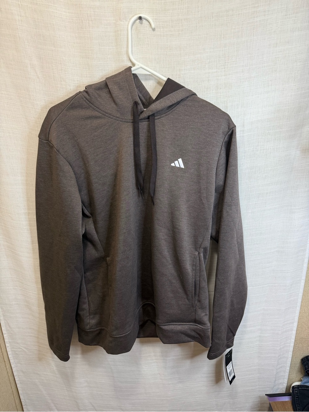 adidas Charcoal Gray Men's Hoodie with Subtle Logo